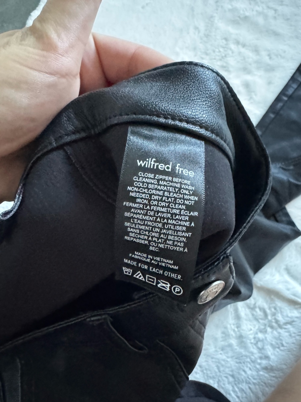 WILFRED FREE | Lucy High-Waisted UnReal Leather Utility Pants - Black - Picture 8 of 11